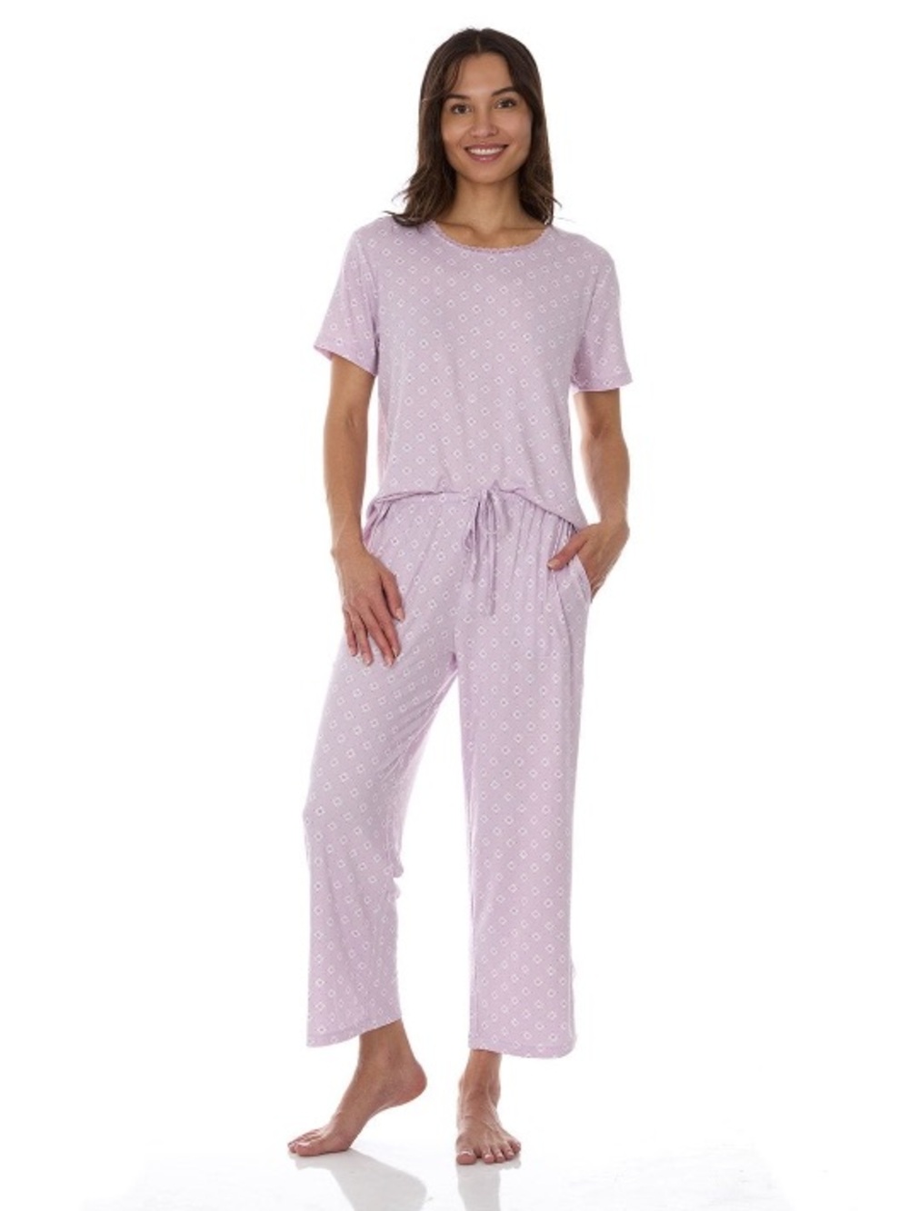Flora Nikrooz Lavender Two Piece Capri Pajama Set